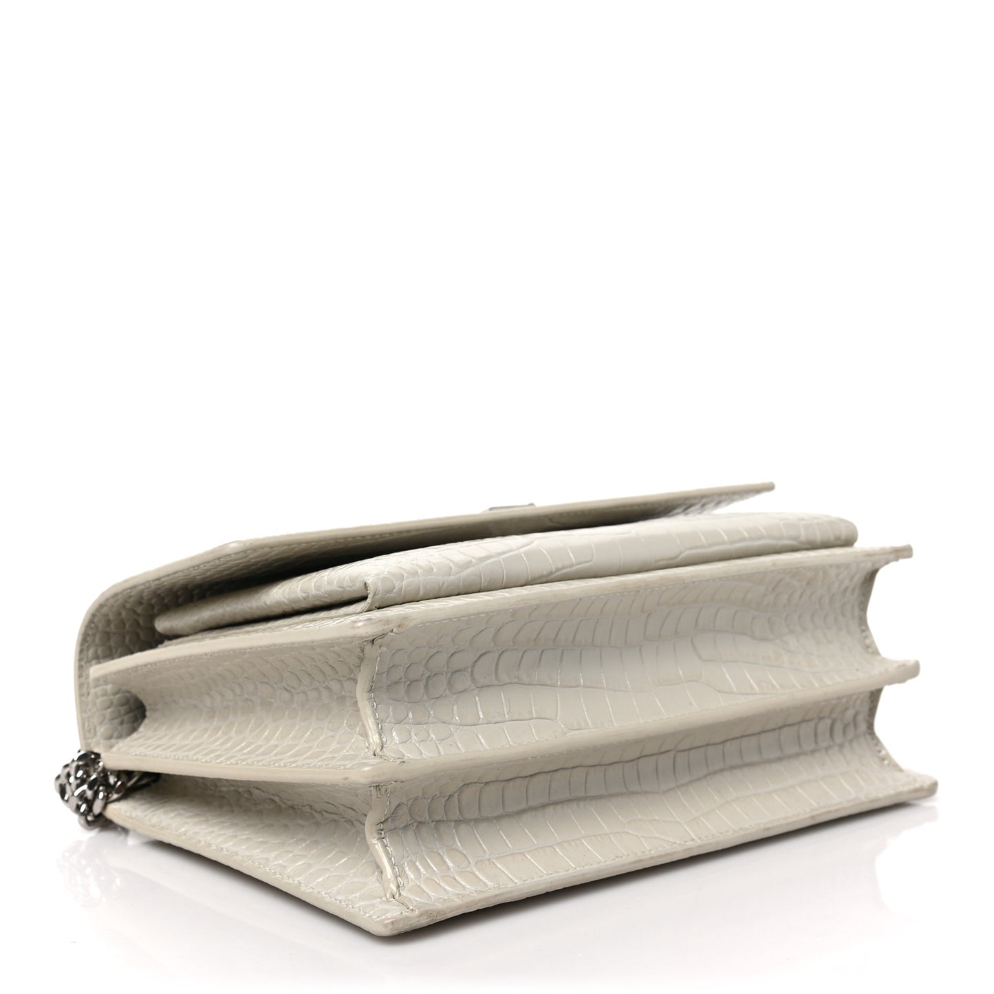 Calfskin Crocodile Embossed Medium Monogram Sunset Blanc Vintage