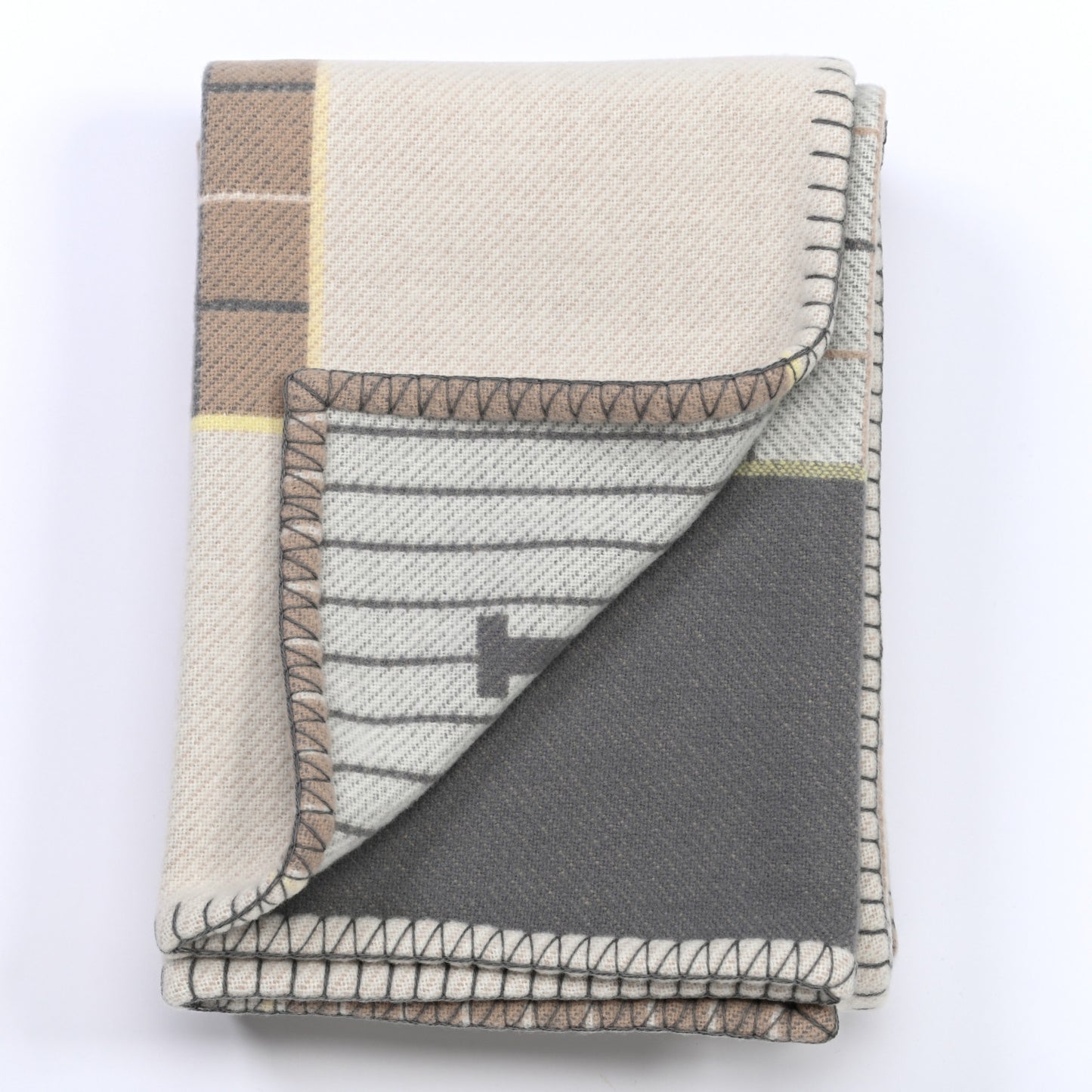 Wool Cashmere Avalon Passe-Passe Blanket Naturel