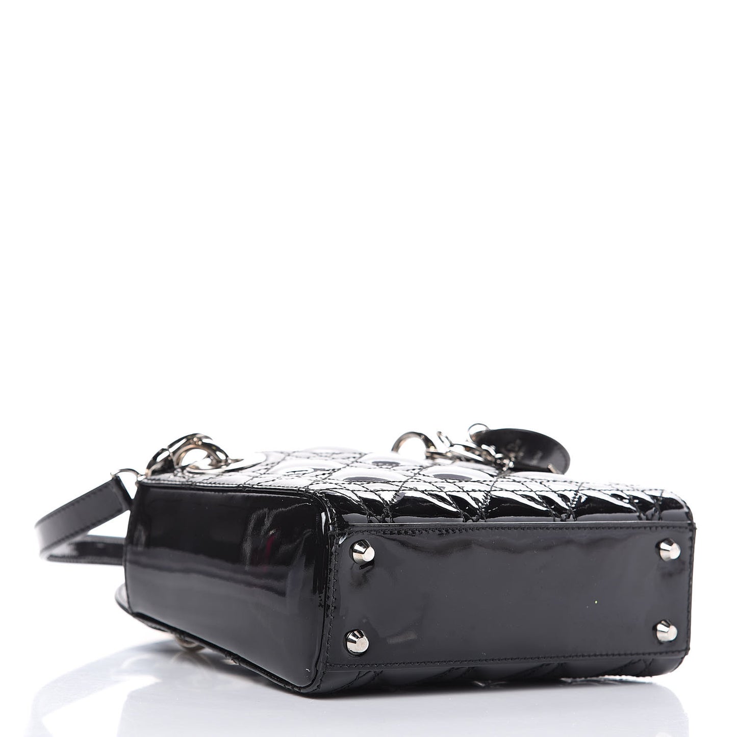 Patent Cannage Mini Lady Dior Black