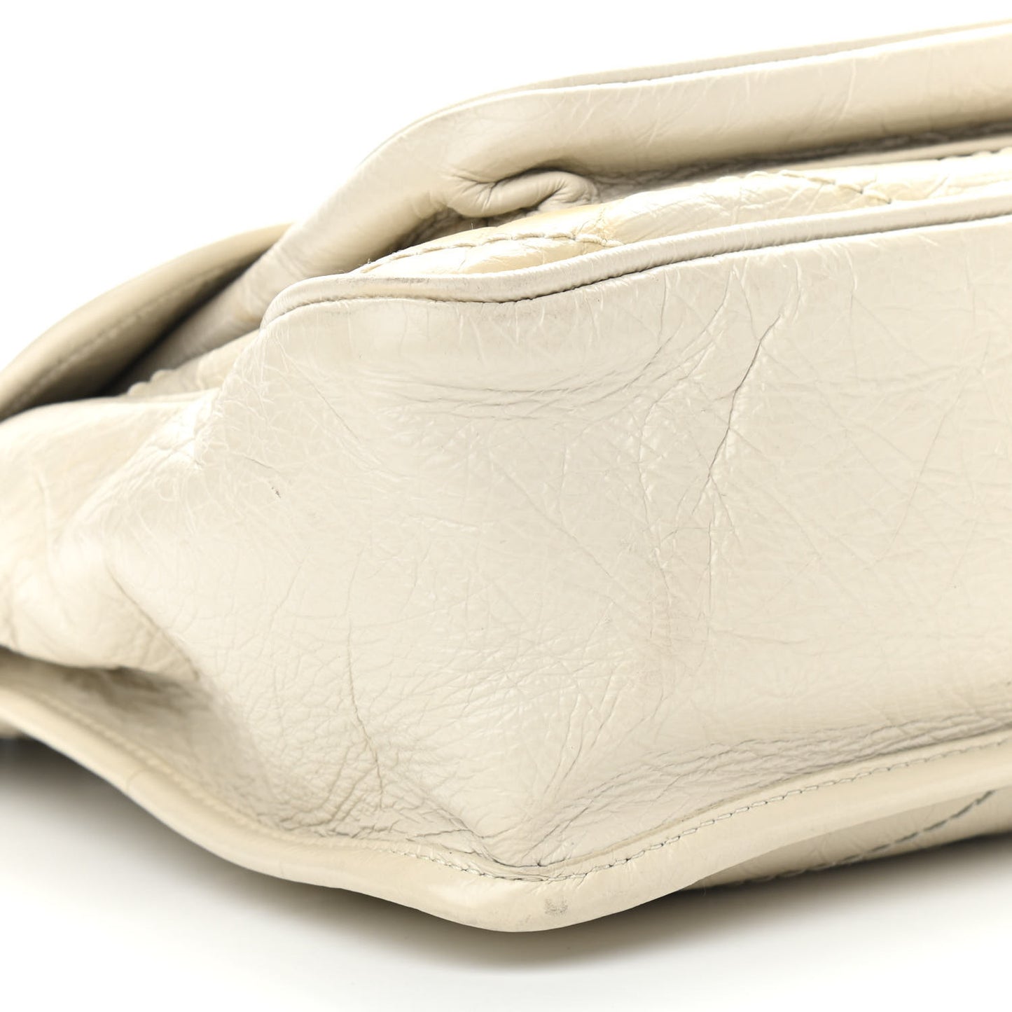 Crinkled Calfskin Matelasse Monogram Large Niki Chain Satchel Ivory