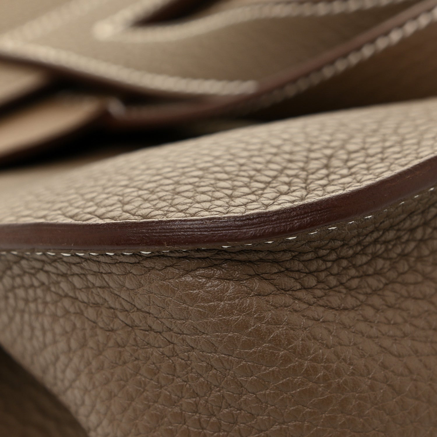 Hermes Taurillon Clemence Halzan 31 GM Etoupe 10 of 15