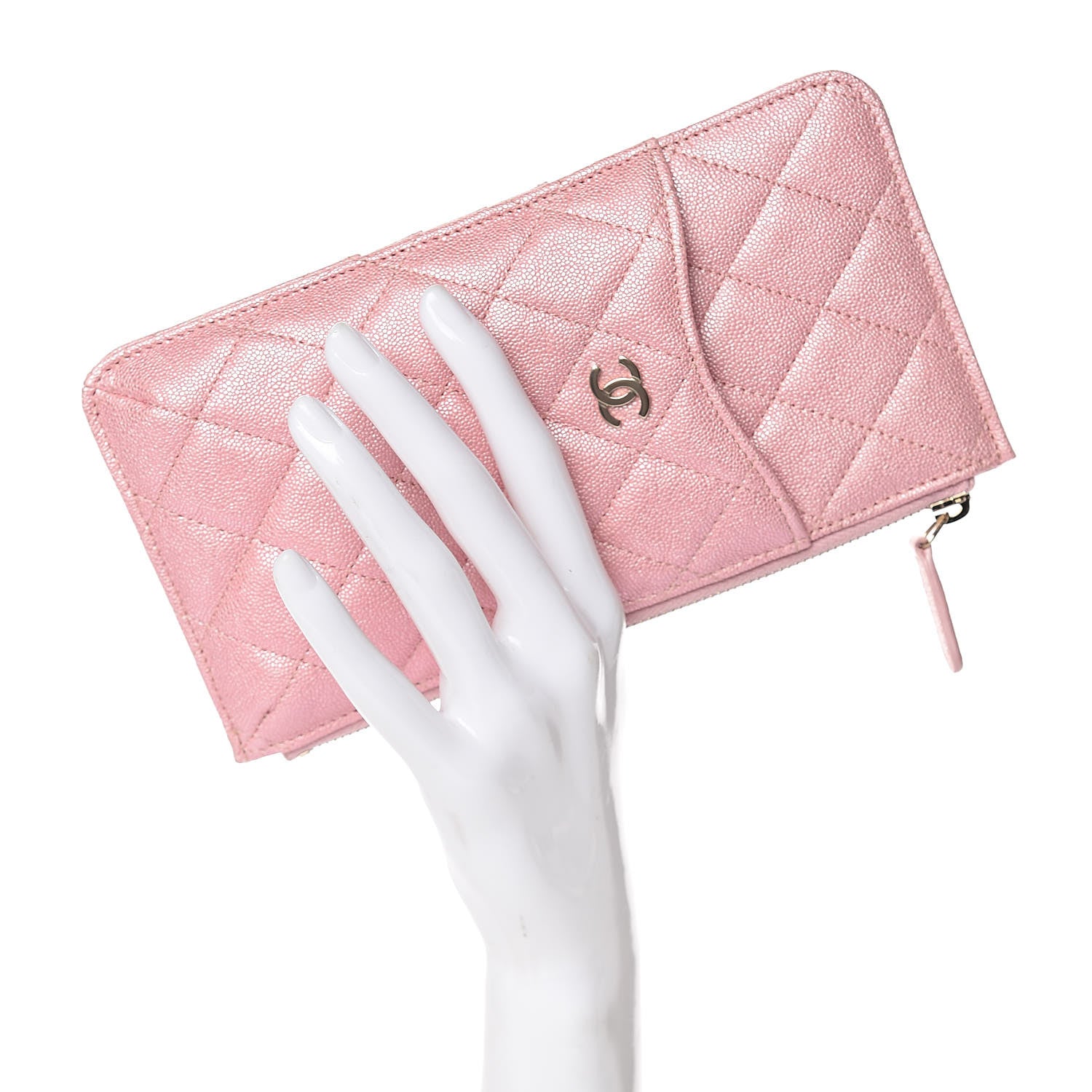 Chanel Iridescent Caviar Quilted Classic iPhone Pouch Rose Pink 2 of 8