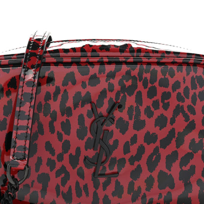 Saint Laurent Patent Calfskin Leopard Print Monogram Mini Lou Camera Bag Red 8 of 11