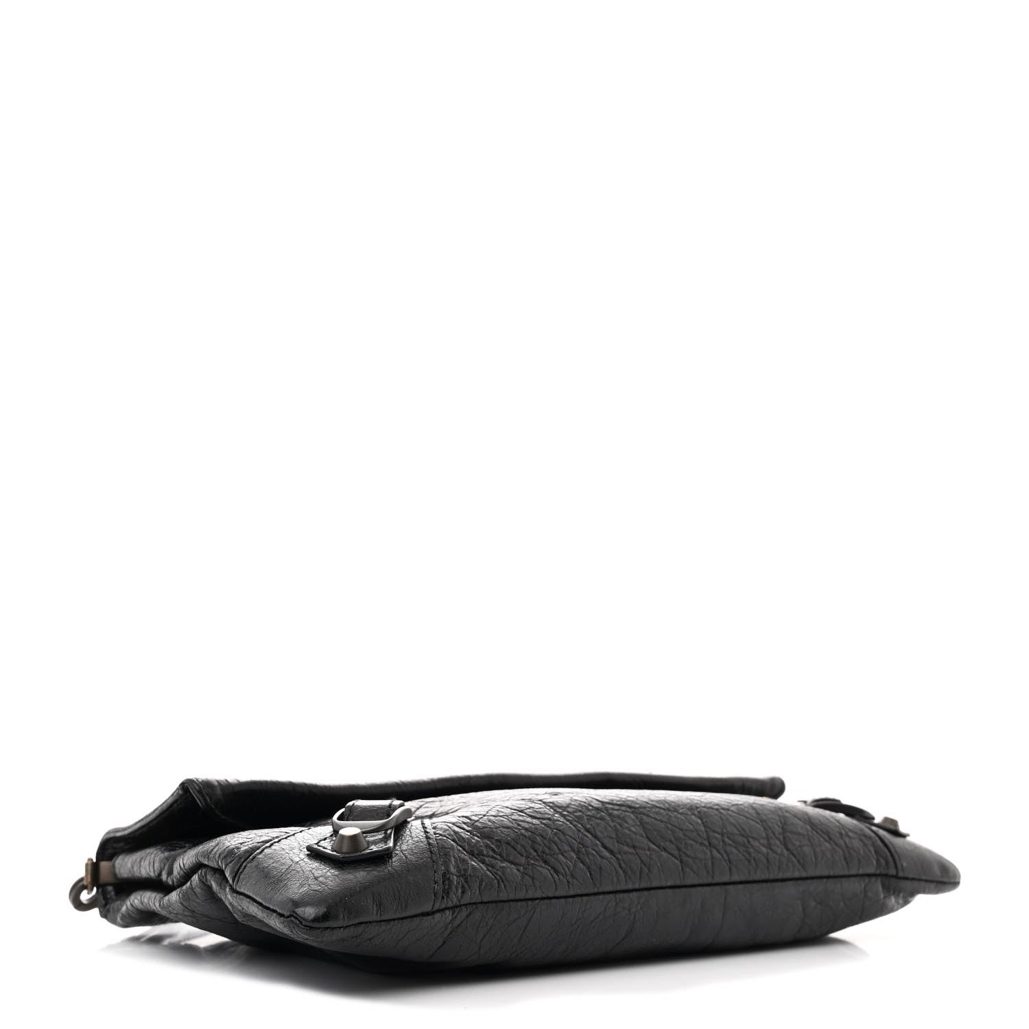 Balenciaga Agneau Classic Hardware Envelope Strap Clutch Black 5 of 11