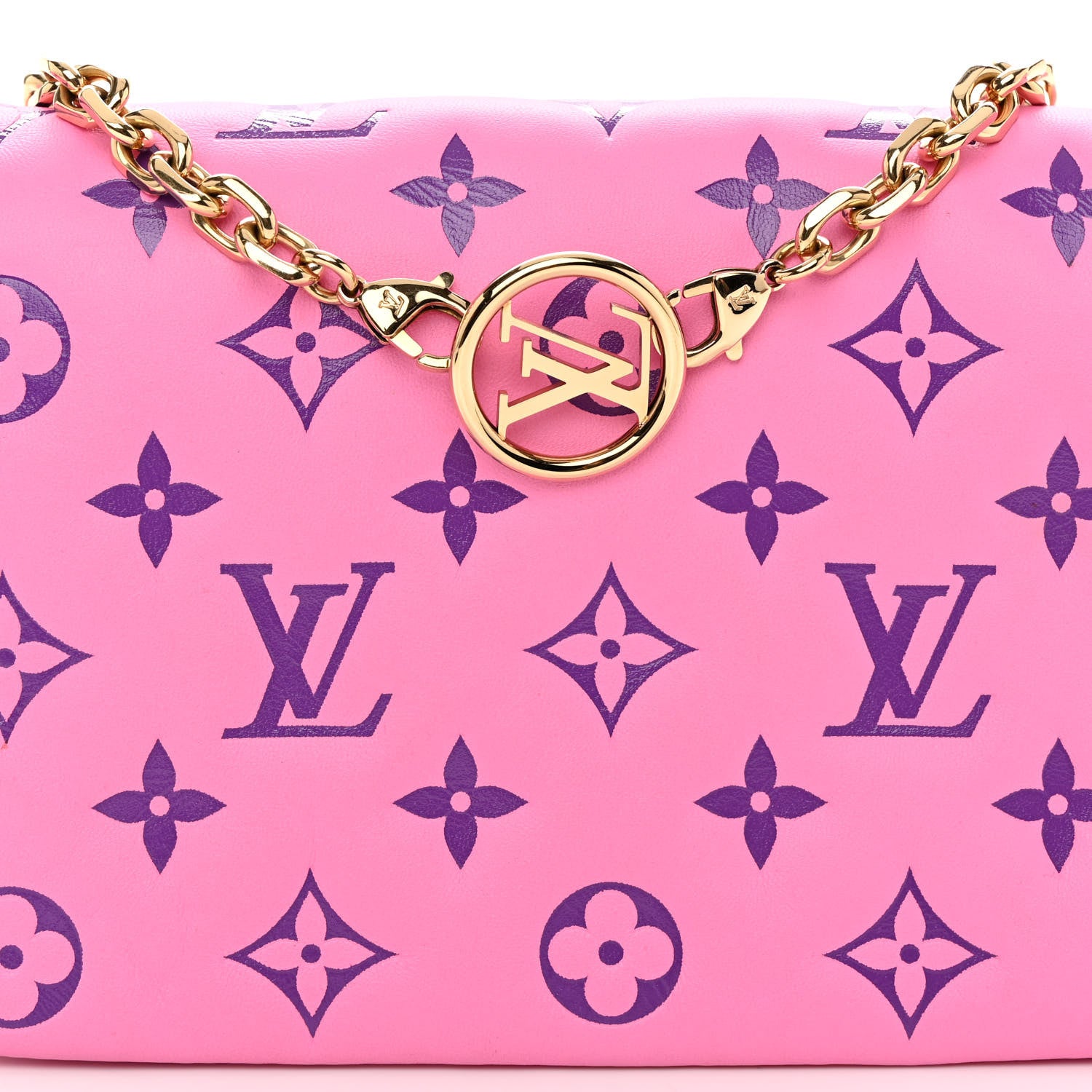 Louis Vuitton Lambskin Embossed Monogram Vuittamins Pochette Coussin Rose Violet 8 of 13
