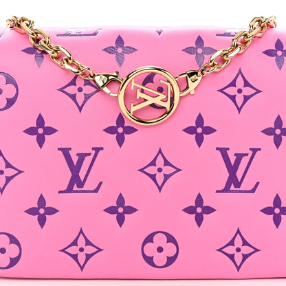 Louis Vuitton Lambskin Embossed Monogram Vuittamins Pochette Coussin Rose Violet 8 of 13