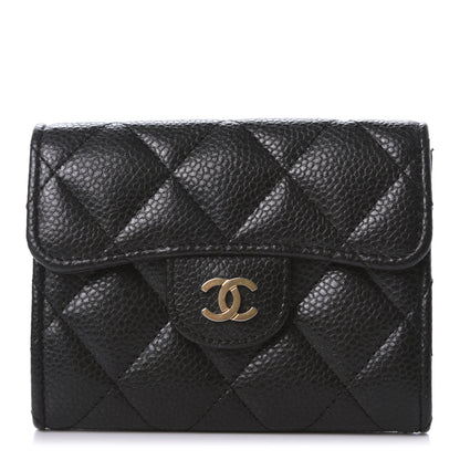 Chanel Caviar Quilted Flap Card Holder Wallet Black 1 of 11