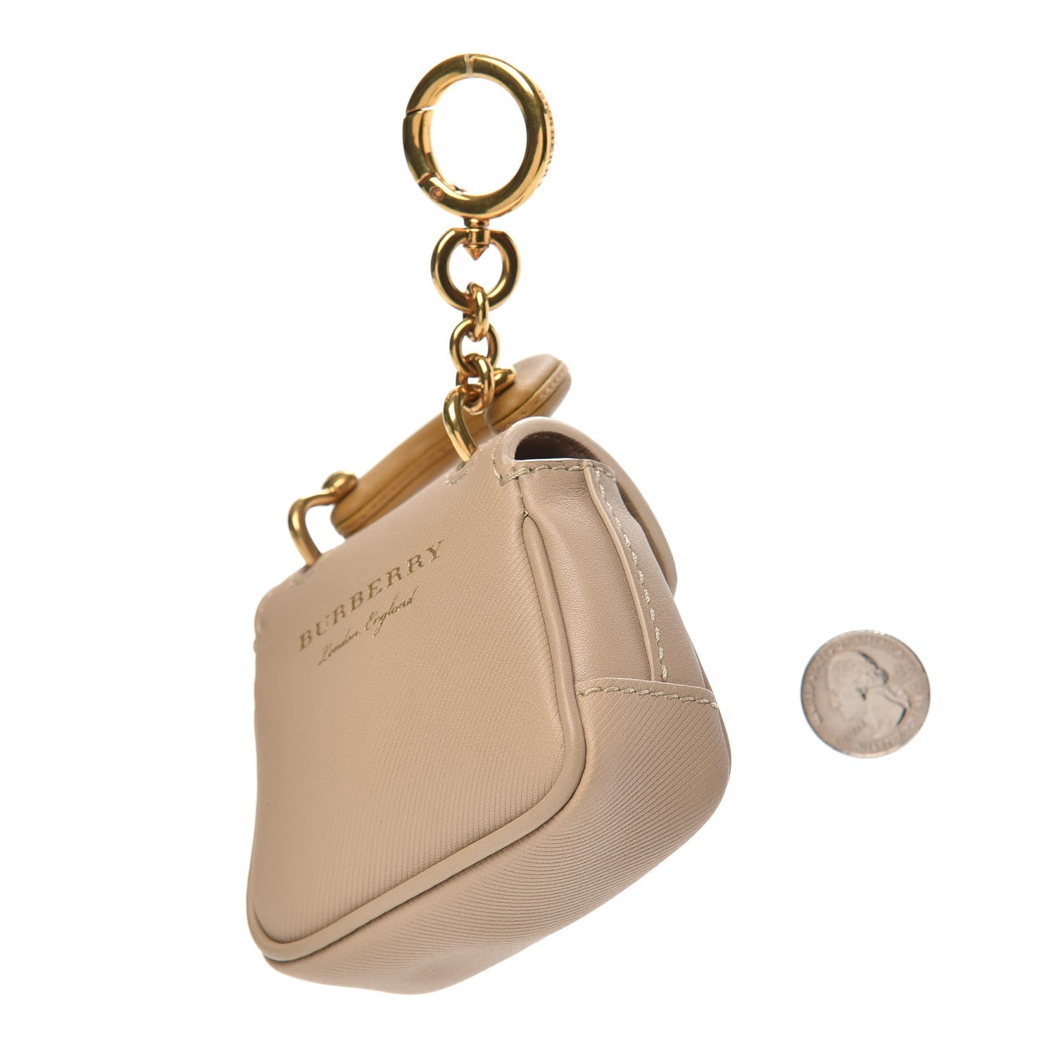Burberry Trench Calfskin DK88 Tote Charm Honey Ochre Yellow 2 of 3