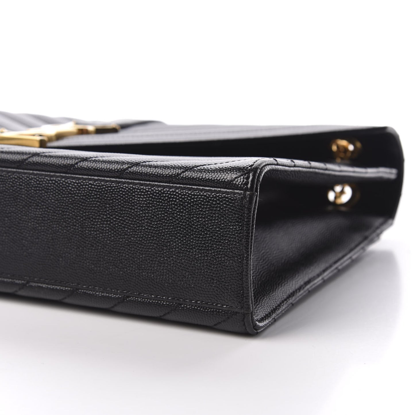 Grain De Poudre Matelasse Chevron Large Monogram Satchel Black