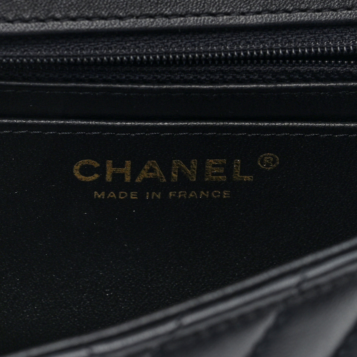 Lambskin Chevron Quilted Mini Rectangular Flap Black