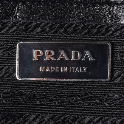 Prada Buffalo Tessuto Foldover Pushlock Satchel Black 6 of 6