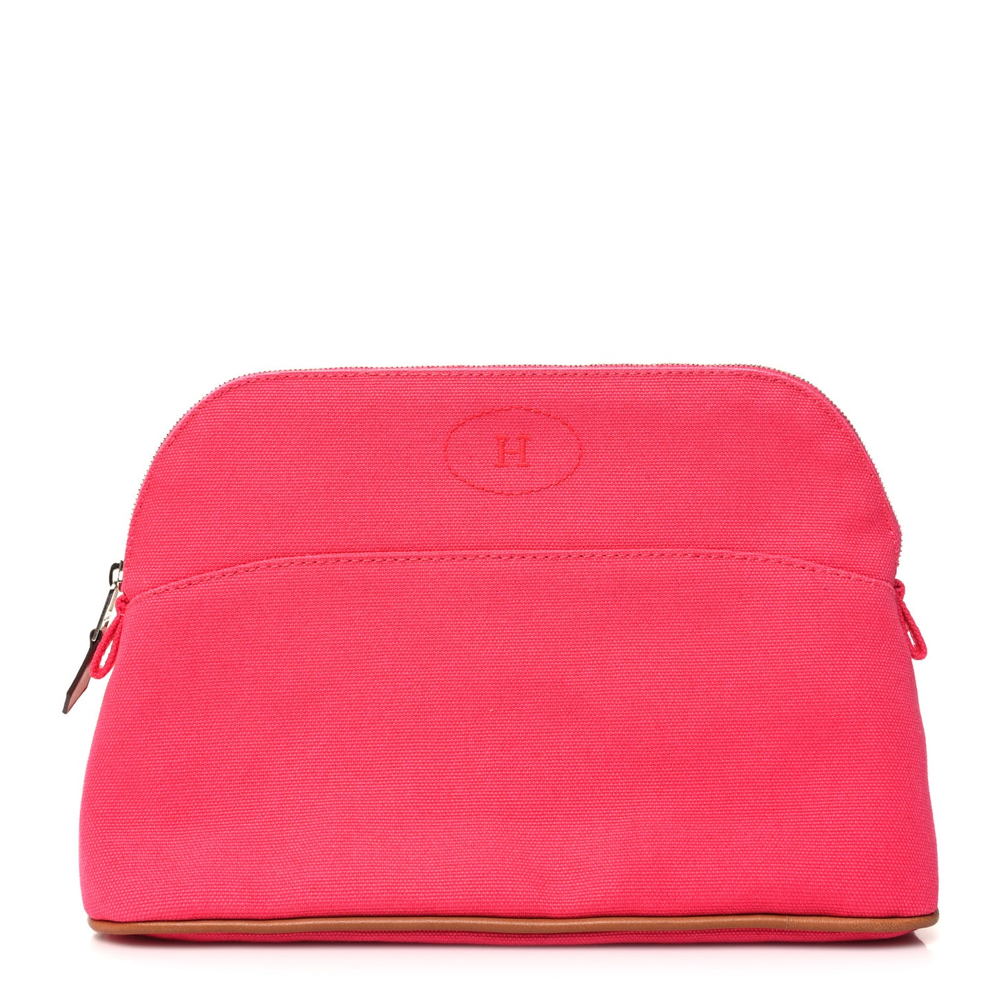 Cotton Canvas Mini Bolide Travel Cosmetic Pouch Hibiscus