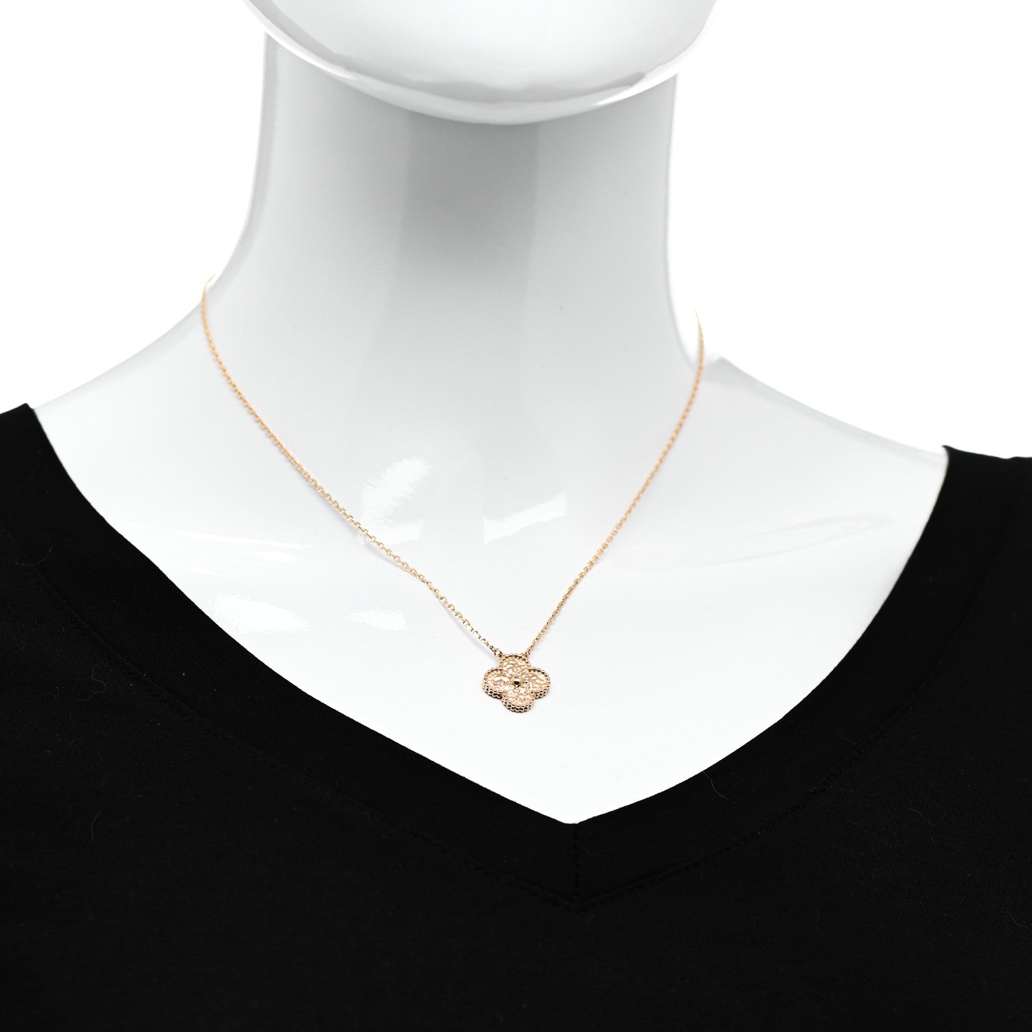 Van Cleef & Arpels 18K Yellow Gold Vintage Alhambra Pendant Necklace 2 of 6