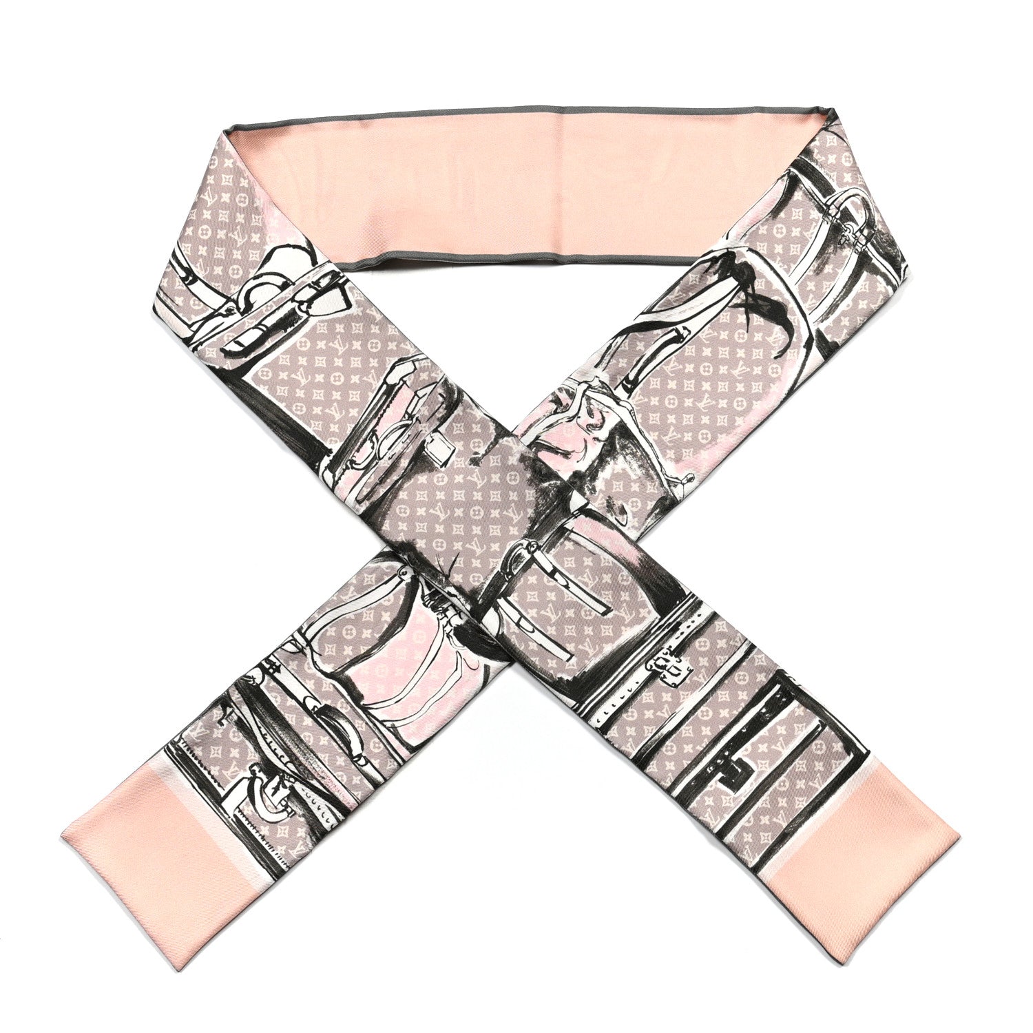 Louis Vuitton Silk Monogram Trunks Bandeau Rose Poudre 1 of 3
