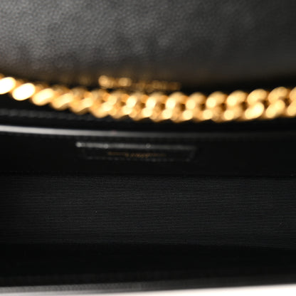 Saint Laurent Grain De Poudre Medium Classic Monogram Kate Satchel Black 4 of 8