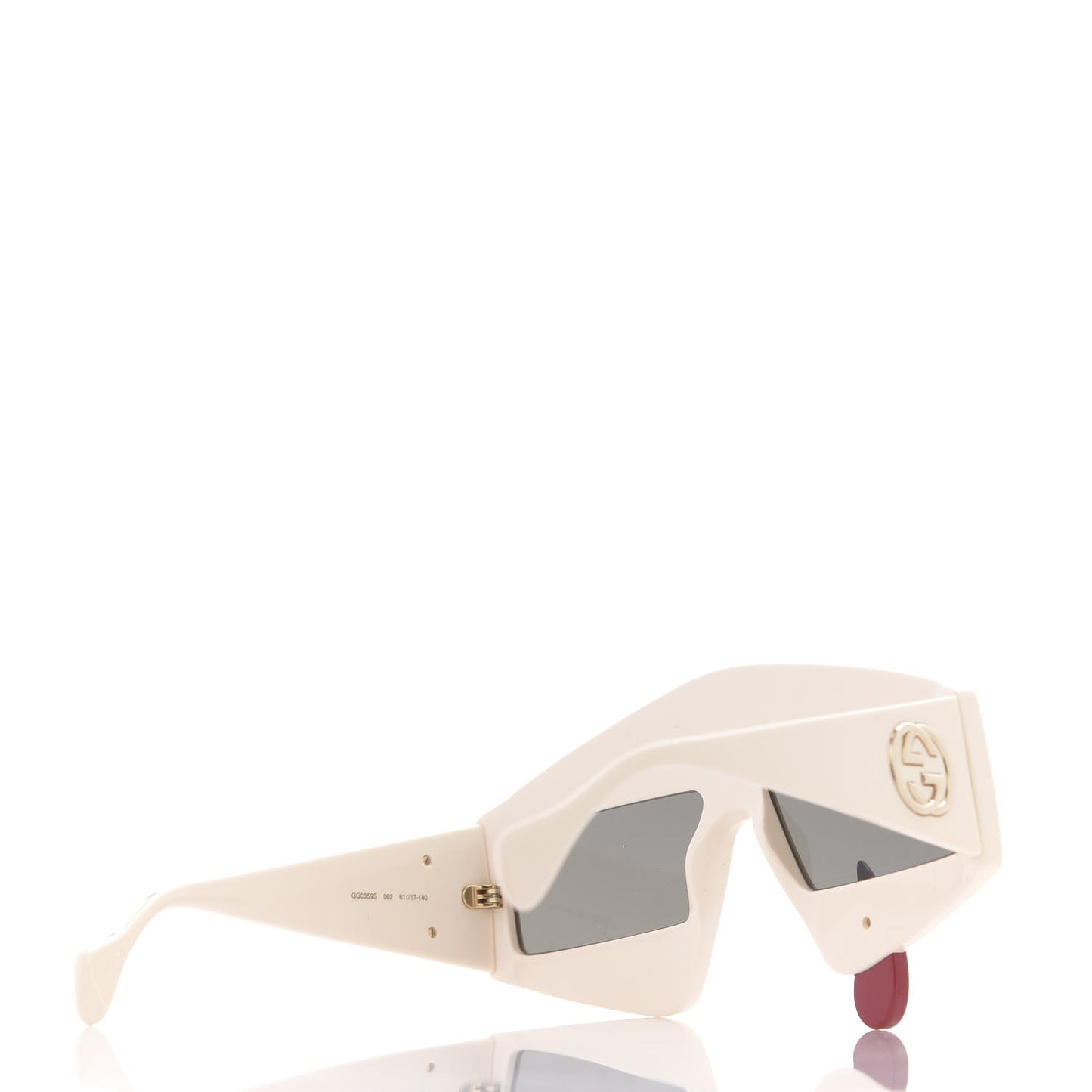 Acetate Crystal Hollywood Forever Tear Drop Sunglasses GG0359S Ivory