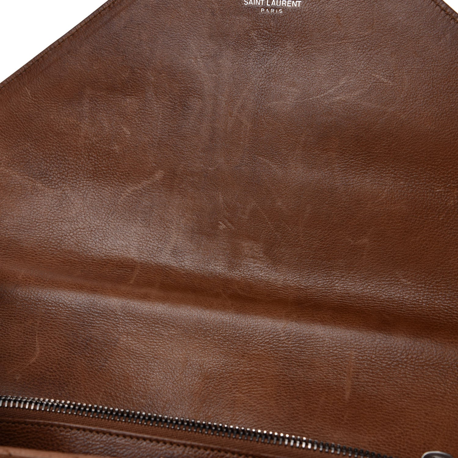 Saint Laurent Calfskin Matelasse Chevron Monogram Large College Bag Cognac 10 of 15