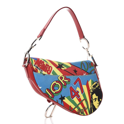 Christian Dior Canvas Bob Marley Saddle Bag Multicolor 3 of 12