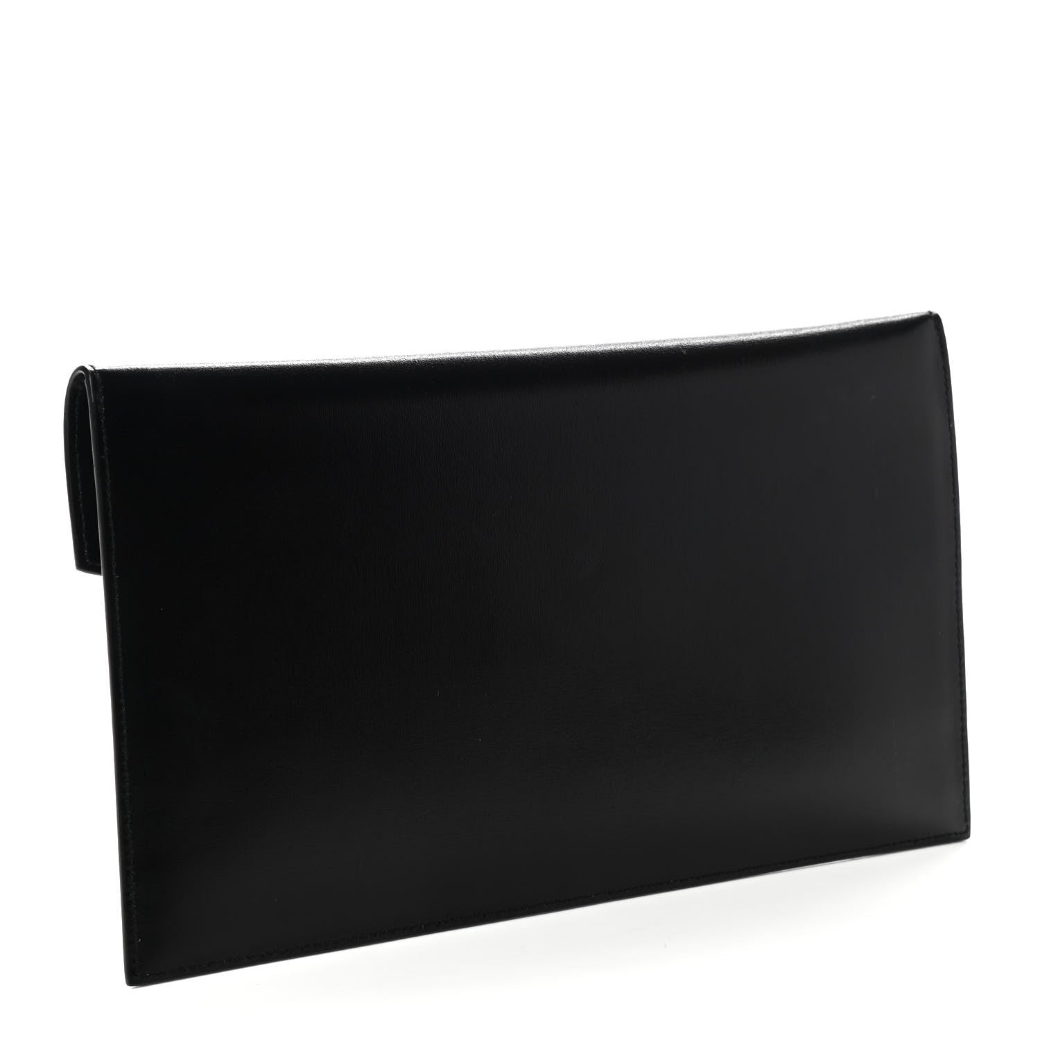Saint Laurent Smooth Shiny Calfskin Monogram Uptown Pouch Black 4 of 9