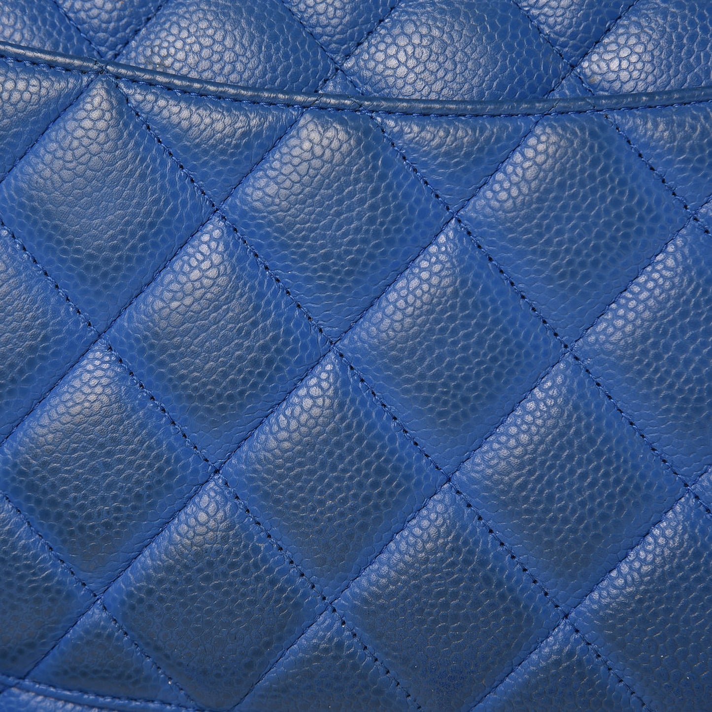 Caviar Quilted Jumbo Double Flap Blue