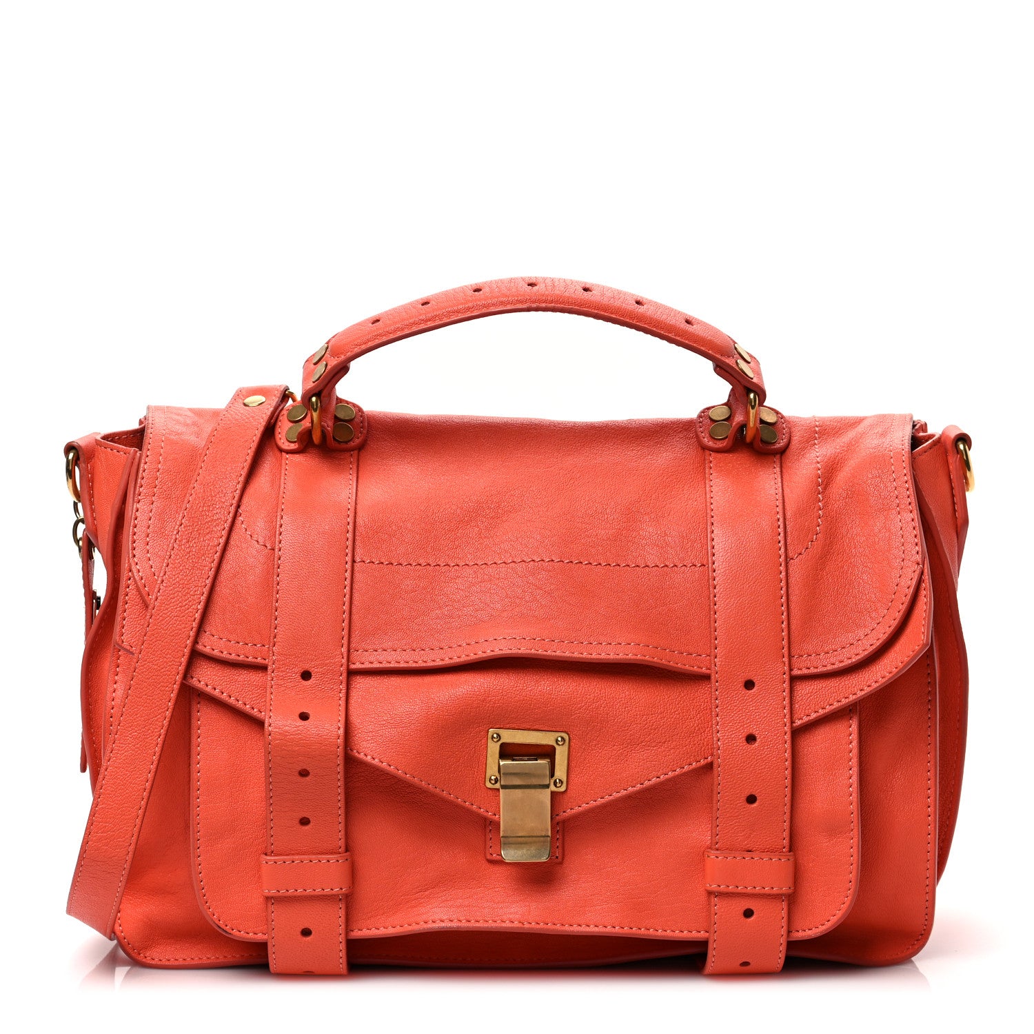 Proenza Schouler Lambskin Medium PS1 Satchel Orange Pepper 1 of 6