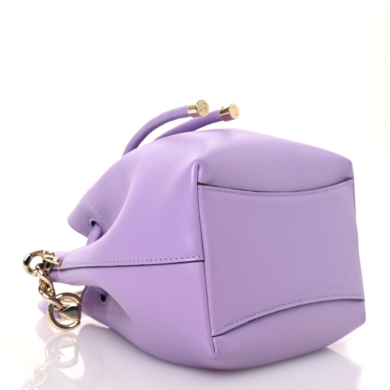 Jimmy Choo Smooth Shiny Calfskin Bon Bon Bucket Bag Wisteria 4 of 9