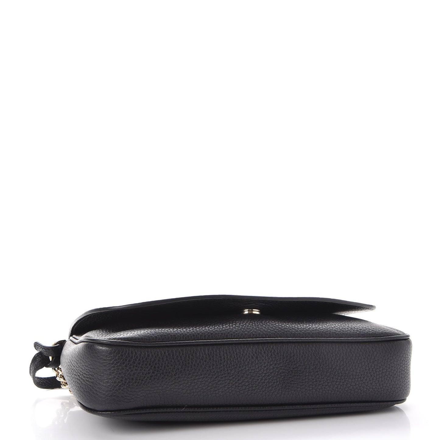 Pebbled Calfskin Medium Soho Flap Crossbody Black