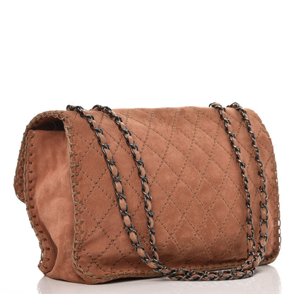 Chanel Suede Calfskin Stitch Flap Light Brown 3 of 10