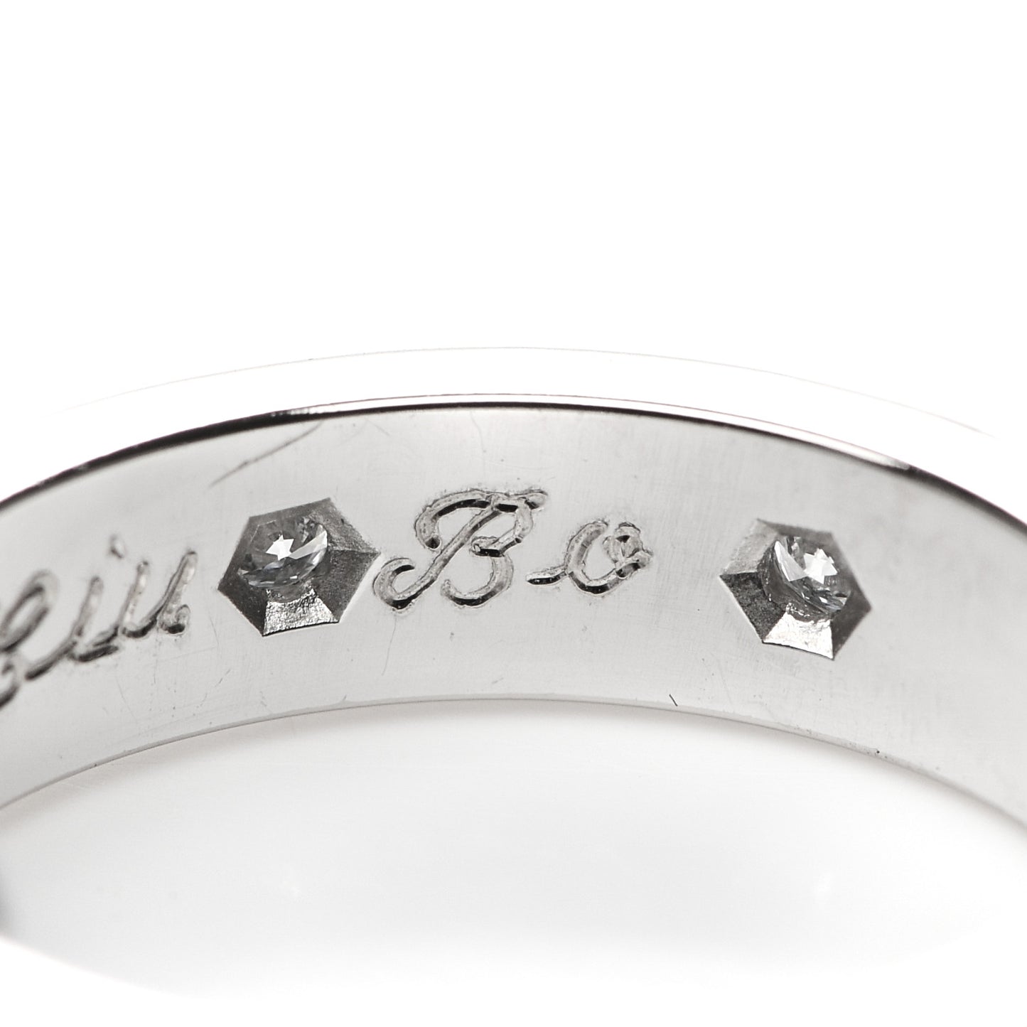18K White Gold 8 Diamond 4mm Wedding Band LOVE Ring 47 4