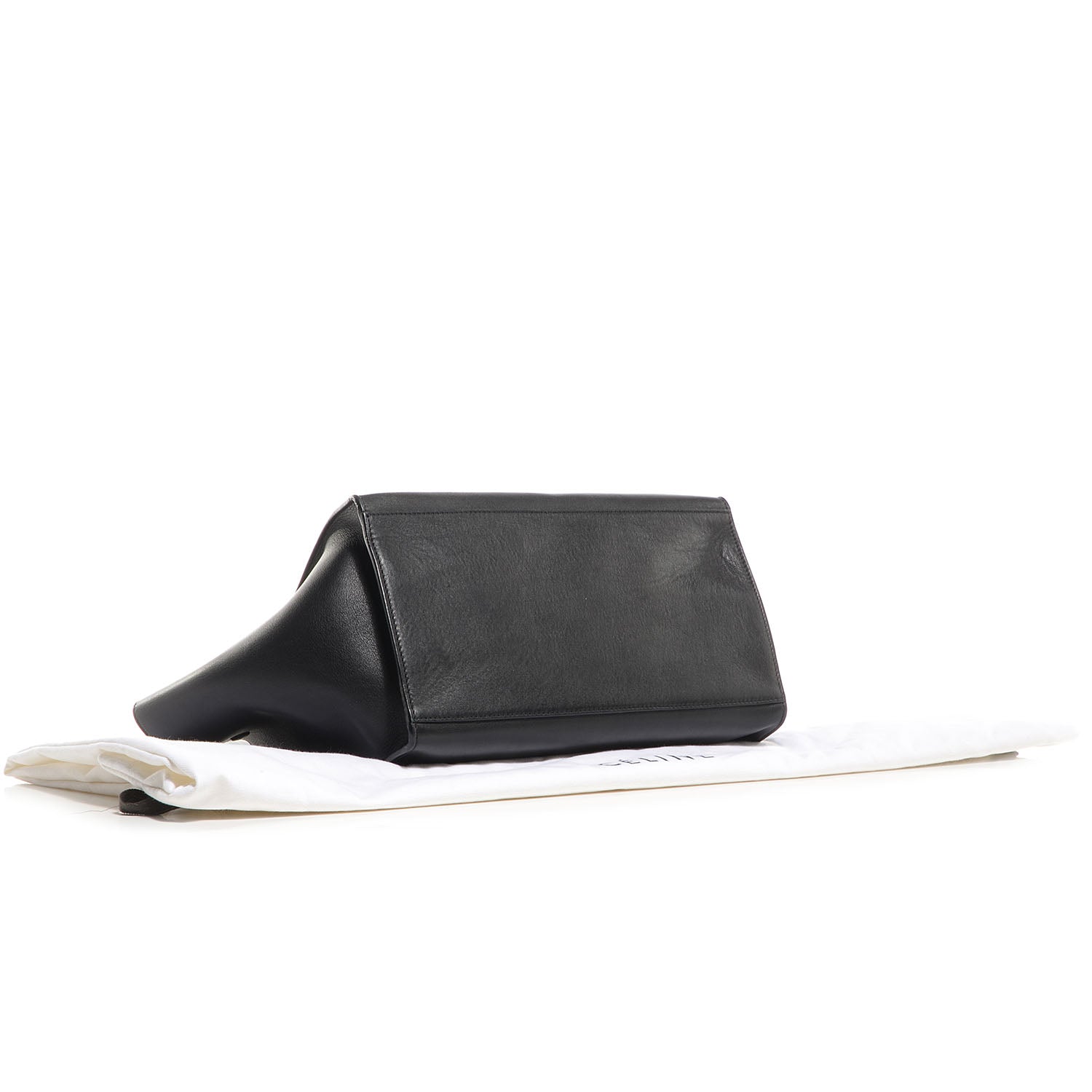 Celine Crocodile Embossed Medium Trapeze Black 77480