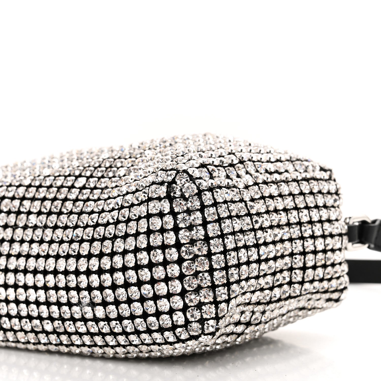 Alexander Wang Mesh Crystal Rhinestone Mini Heiress Pouch Black Silver 9 of 9