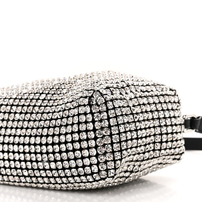 Alexander Wang Mesh Crystal Rhinestone Mini Heiress Pouch Black Silver 9 of 9