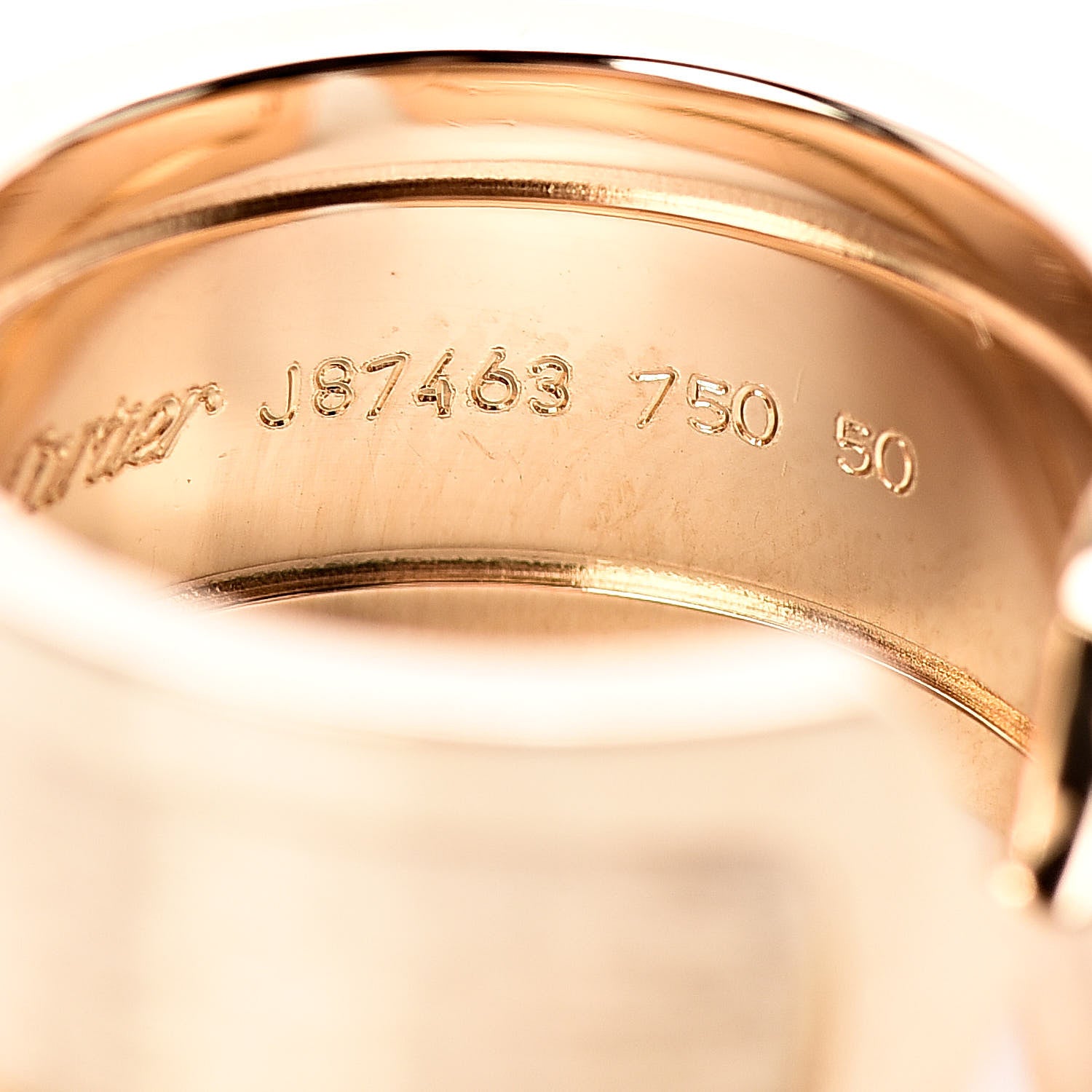 Cartier 18K Yellow Gold 10mm Logo De Ring 50 5.25 5 of 6