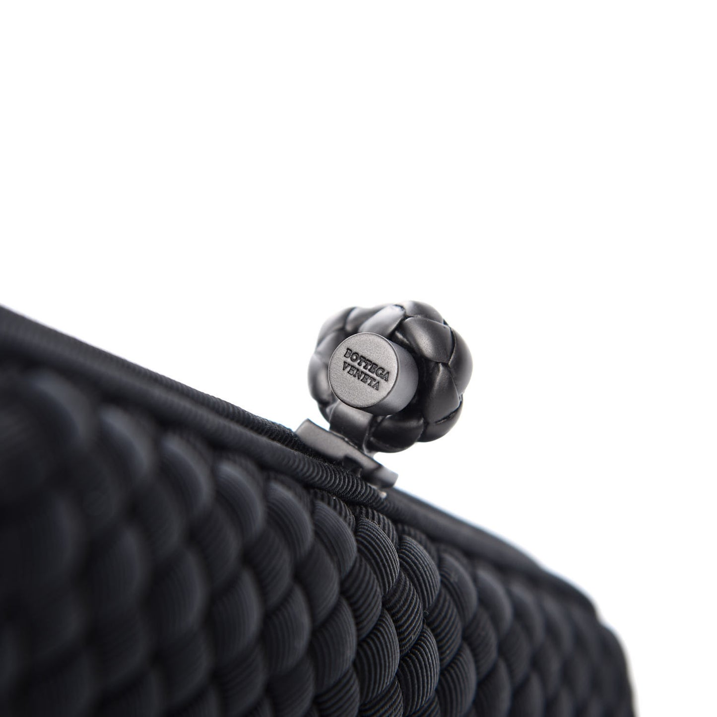 Silk Faille Intrecciato Knot Clutch Black