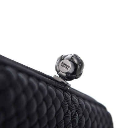 Bottega Veneta Silk Faille Intrecciato Knot Clutch Black 7 of 7