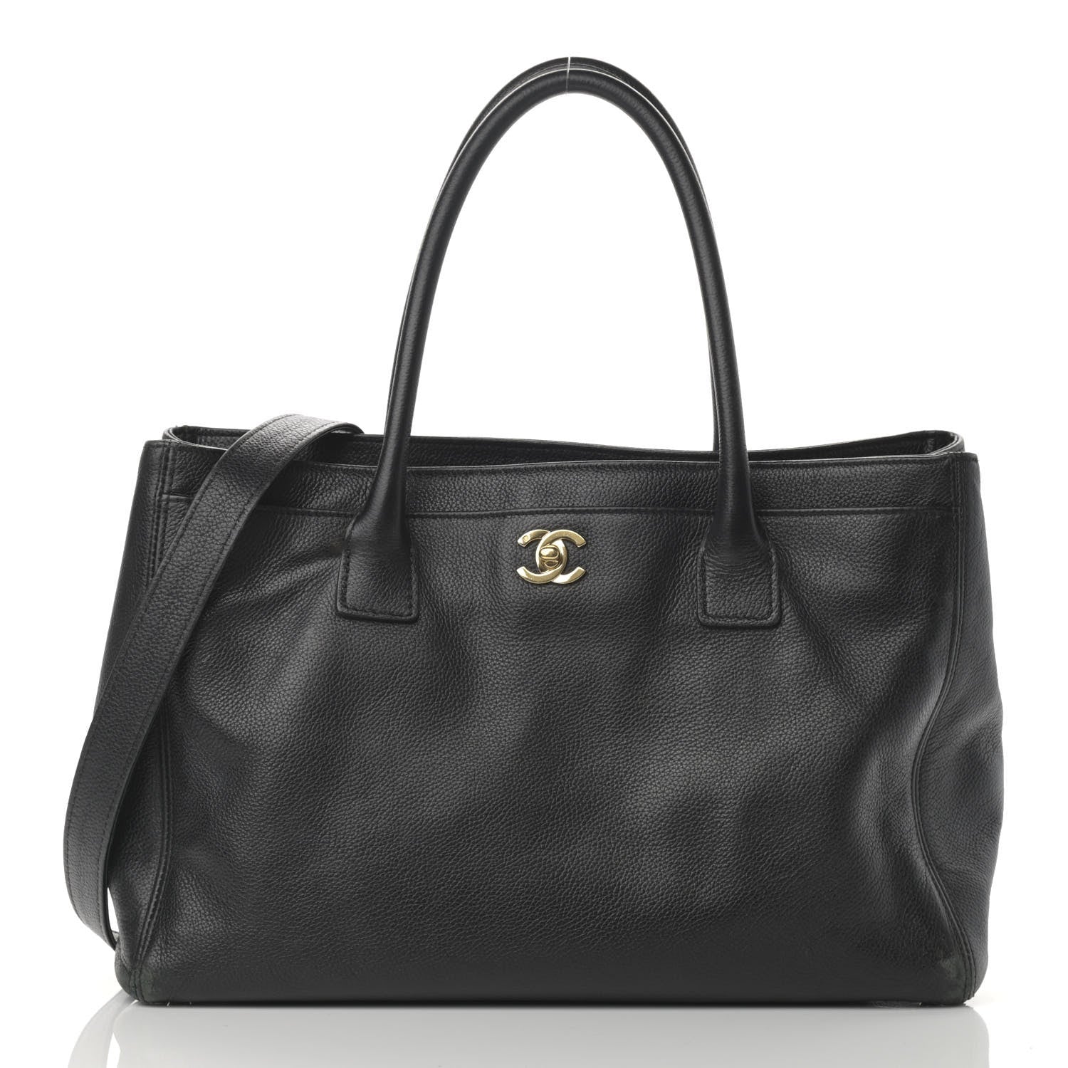 Chanel Calfskin Cerf Executive Shopper Tote Black 3 of 18