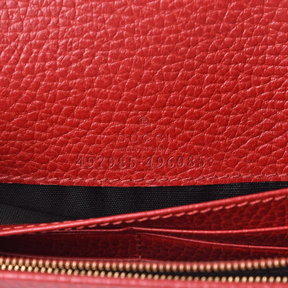 Gucci Dollar Calfskin Mini GG Marmont Chain Wallet Hibiscus Red 6 of 6