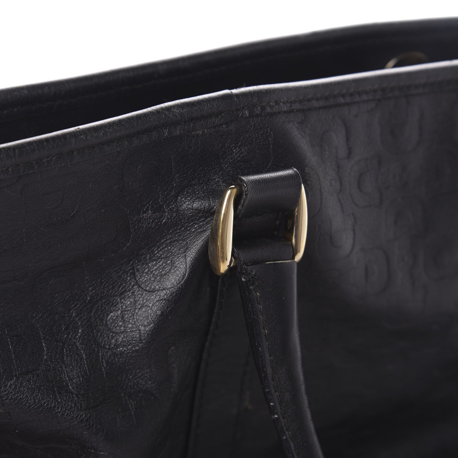 Gucci Calfskin Horsebit Embossed Joy Tote Black 7 of 10