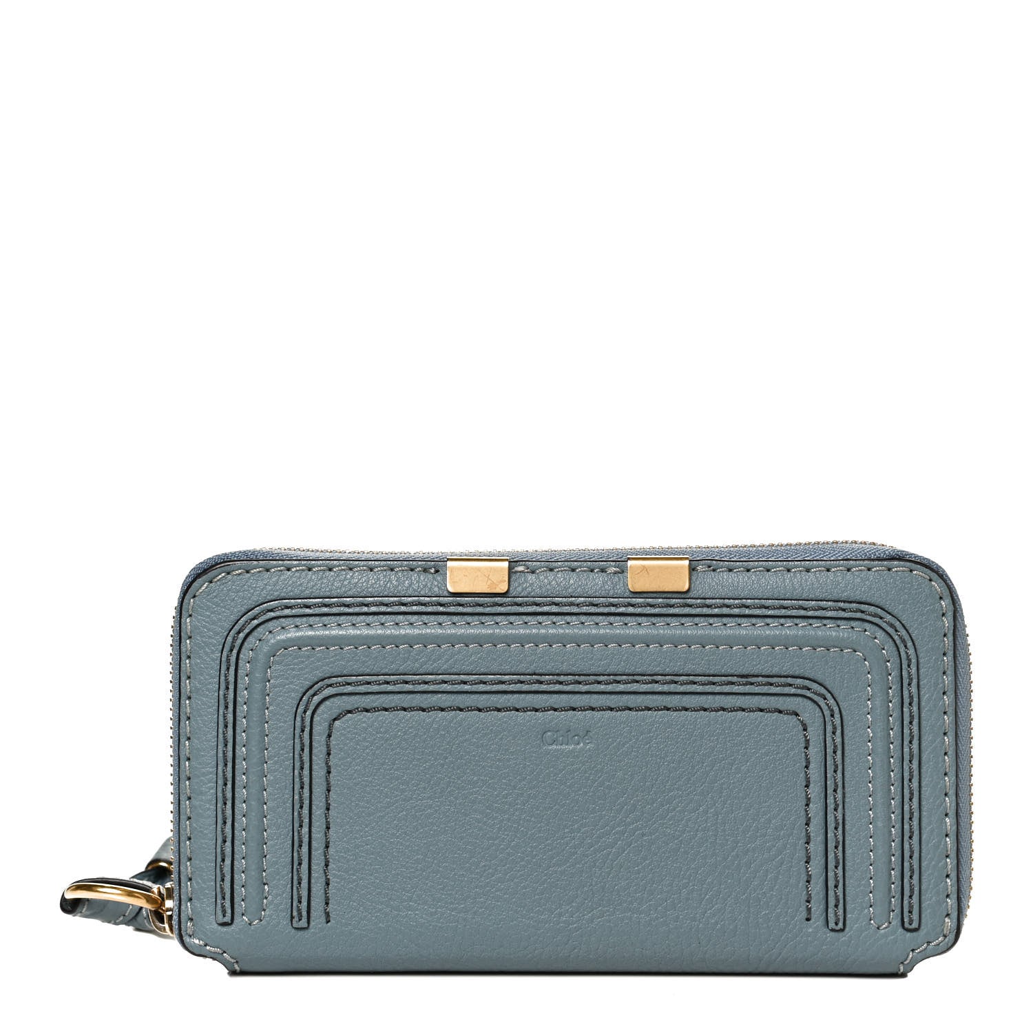 Chloe Grained Calfskin Marcie Long Zip Around Wallet Cloudy Blue 1 of 8