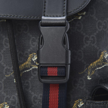 Gucci GG Supreme Monogram Tigers Double Buckle Backpack Black Multicolor 14 of 20