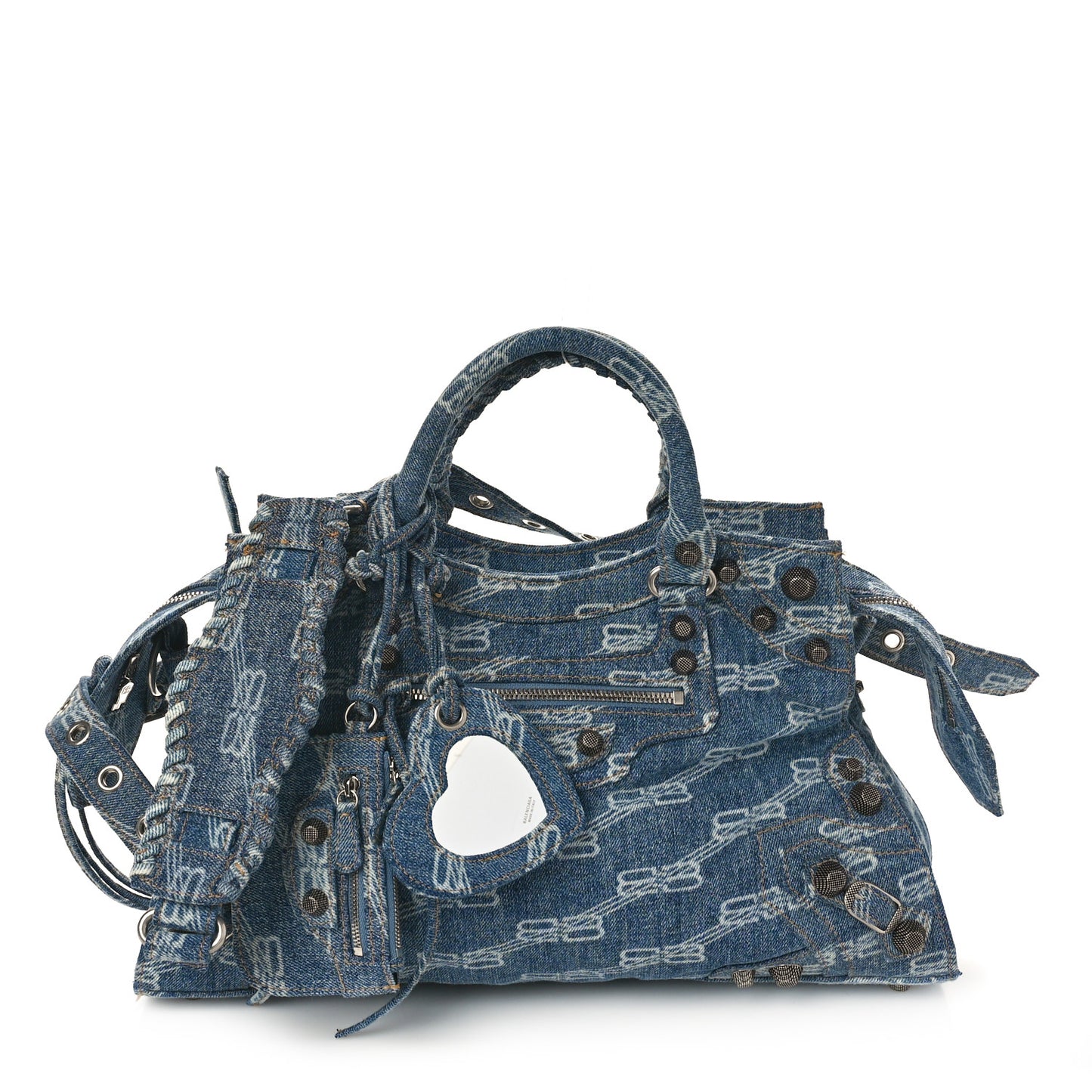 Denim BB Monogram Neo Cagole City Handbag Blue