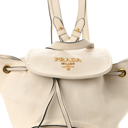 Prada Vitello Daino Cinch Backpack Talco 7 of 10