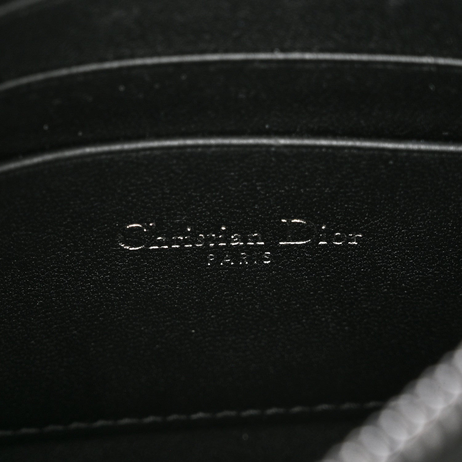 Christian Dior Calfskin Macrocannage Diamond Caro Zipped Pouch With Chain Black 6 of 10