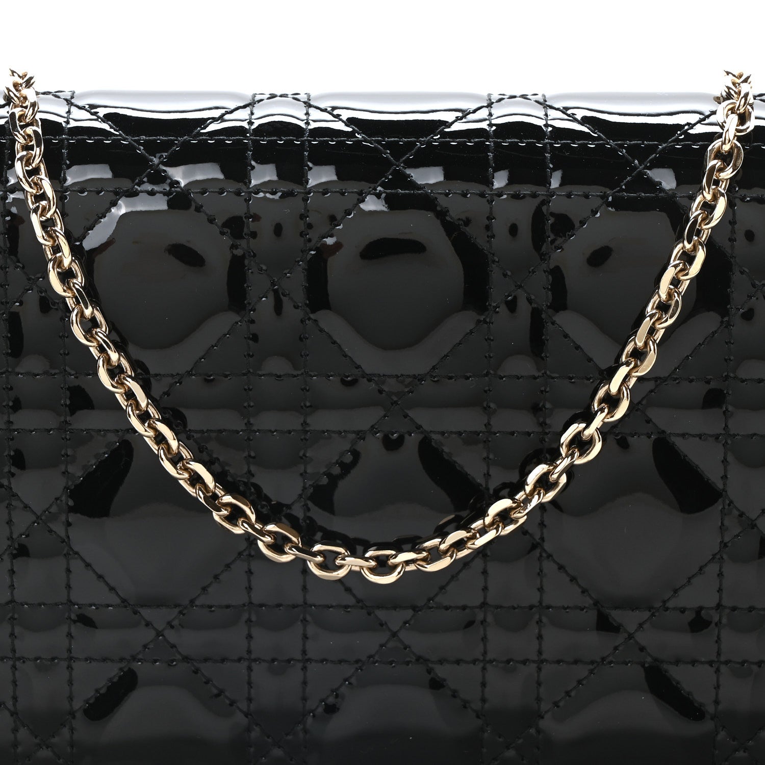 Christian Dior Patent Cannage Lady Dior Pouch Black 9 of 11