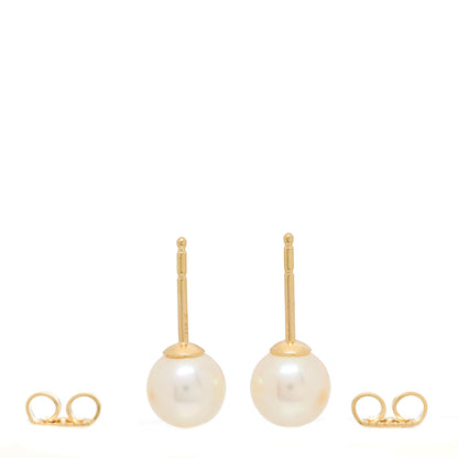 Mikimoto 18K Yellow Gold Akoya Pearl 7-7.5mm Stud Earrings 3 of 5