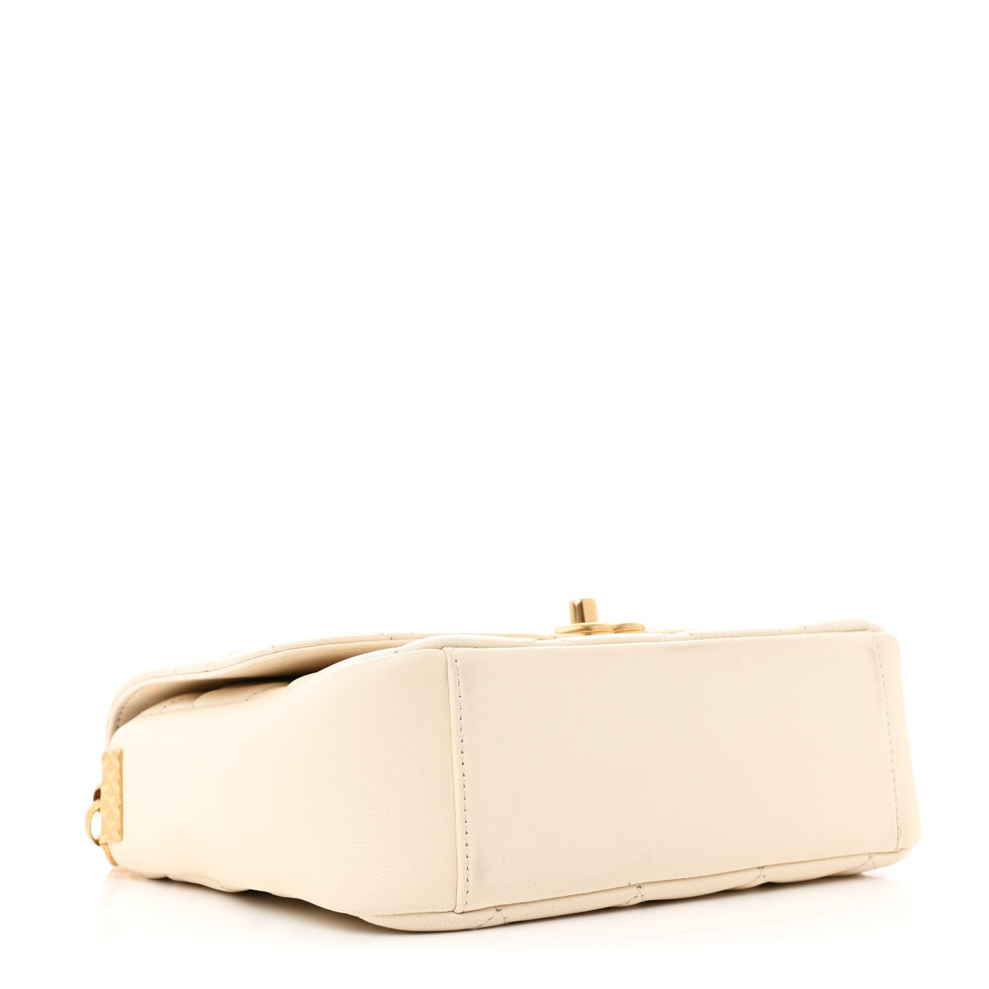 Lambskin Quilted CC Coin Flap Bag White