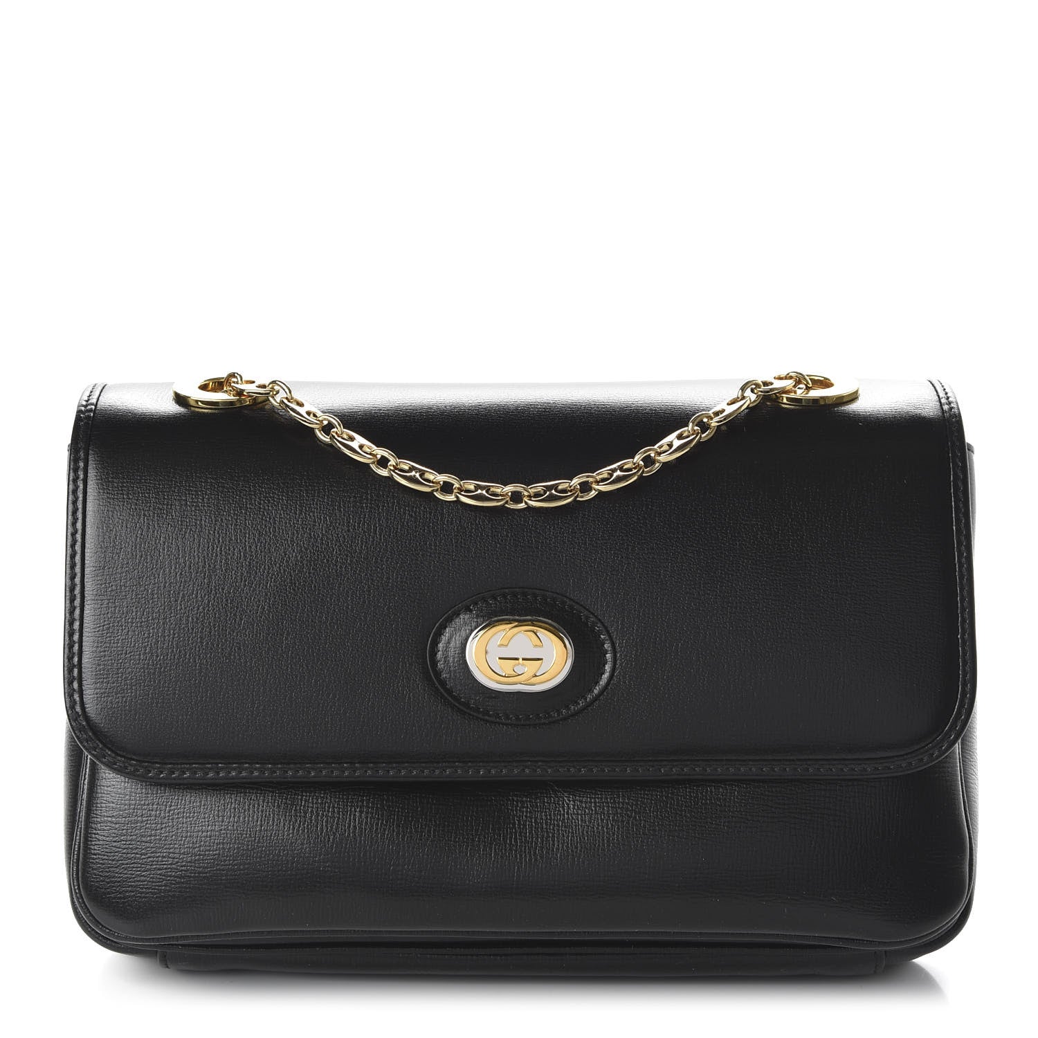 Gucci Azalea Calfskin Small Marina Chain Shoulder Bag Black 1 of 11