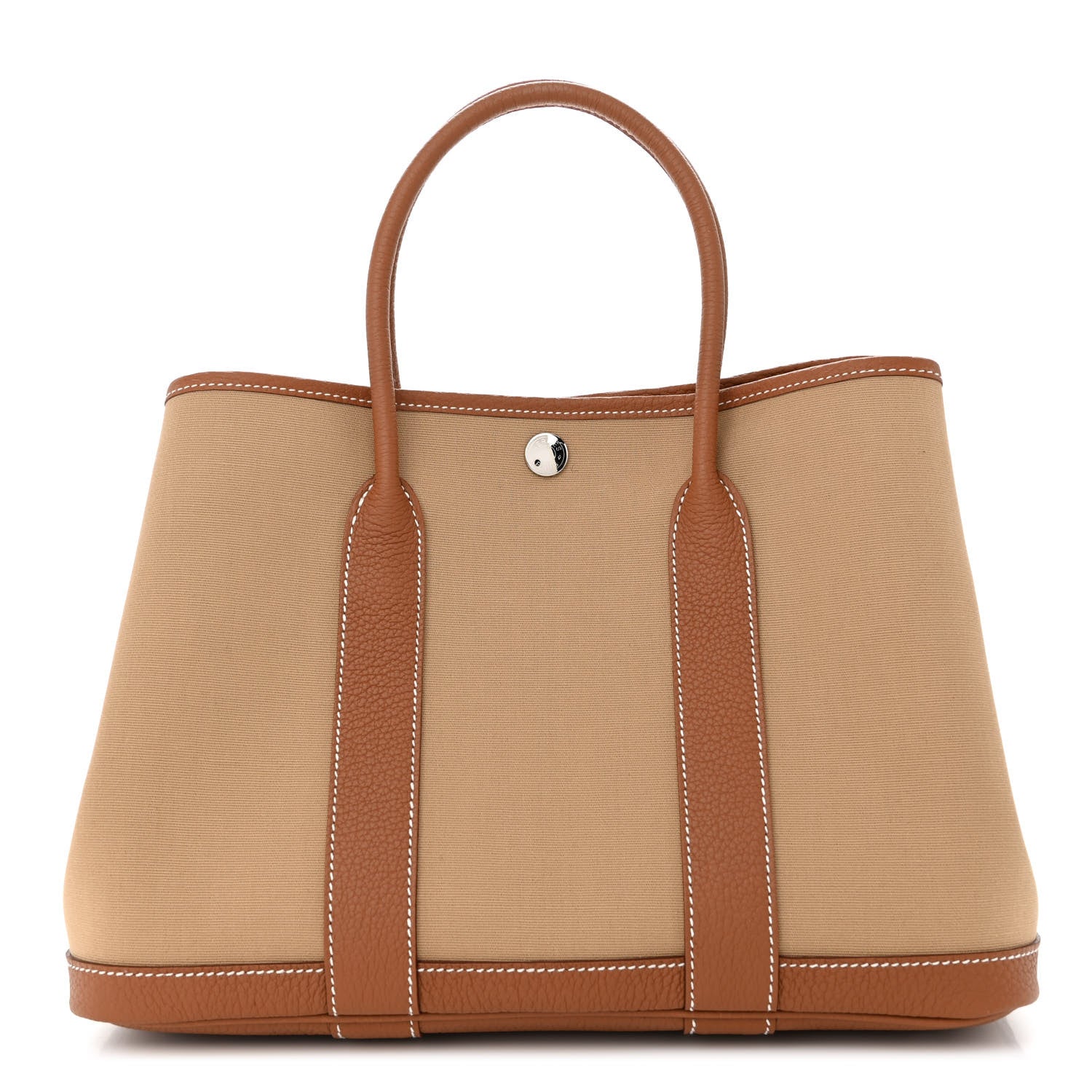 Hermes Twill D Negonda Garden Party 30 TPM Tote Trench Gold 1 of 10