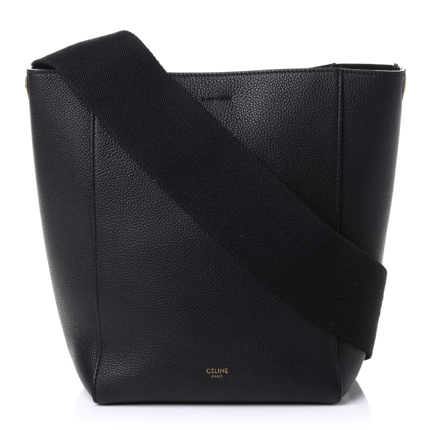 Soft Grained Calfskin Small Sangle Bucket Bag Black