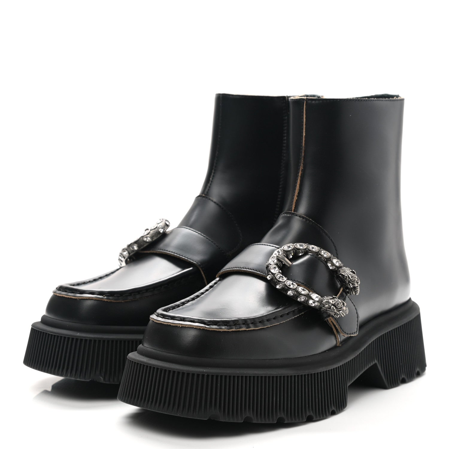Gucci Cordovan Lux Dionysus Hunder Boots 36 Black 3 of 8